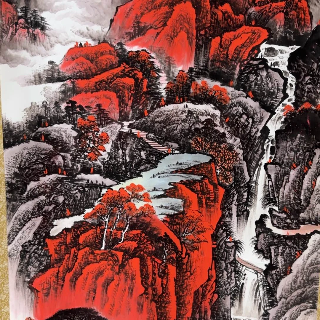 用***5国画QC原创横山水作品！带证书！限购一单