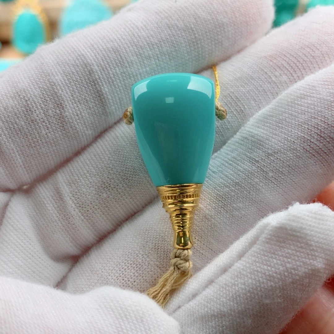 绿松石18K金镶嵌发饰