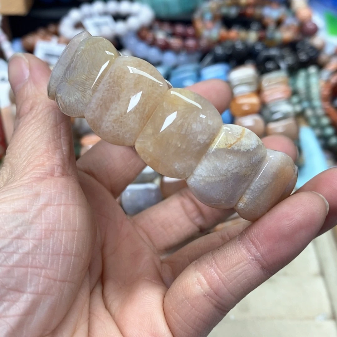 硅化珊瑚（珊瑚玉）手链未镶嵌我***肉304