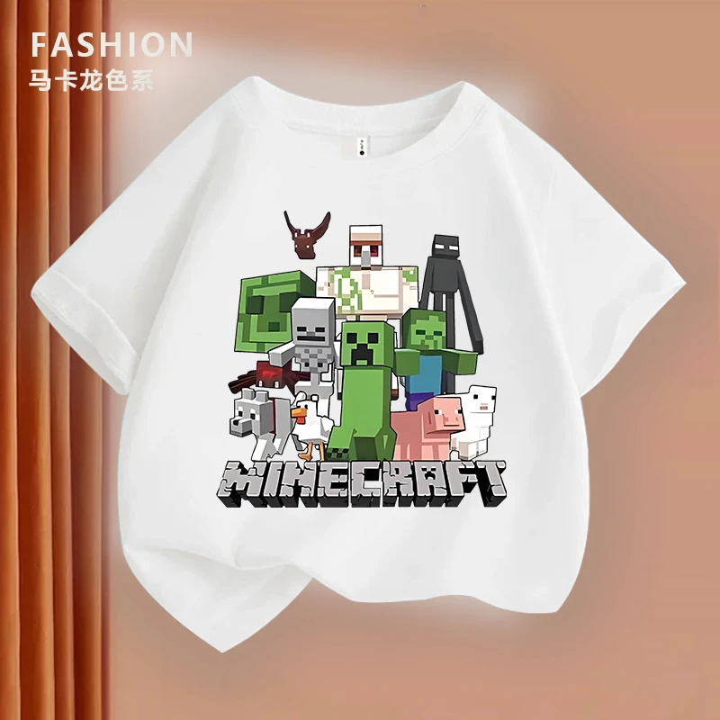 MIHE我的世界 纯棉重磅T恤亲子装 圆领短袖男童女童款夏季休闲