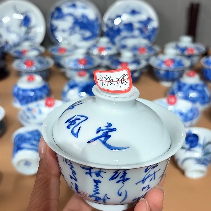 景德镇纯手工手绘盖碗