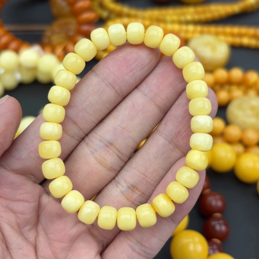 琥珀未镶嵌手链蜜蜡