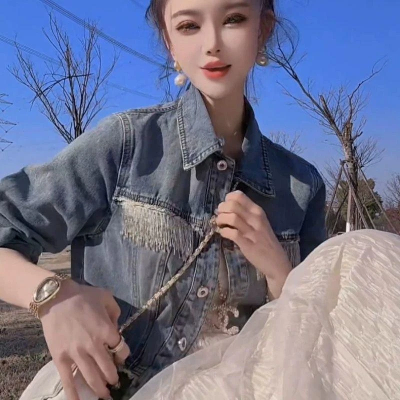 2025春季新款韩版宽松设计感休闲时尚潮流百搭气质牛仔外套女短款