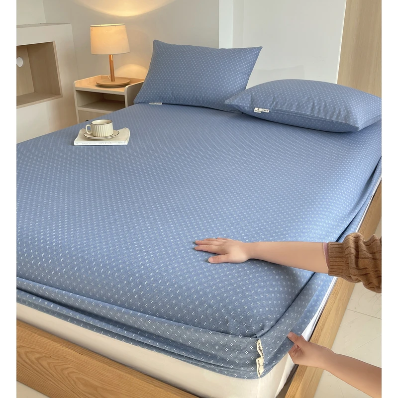 【带质检报告】100%纯棉全棉老粗布凉席枕套老布床笠三件套单双人