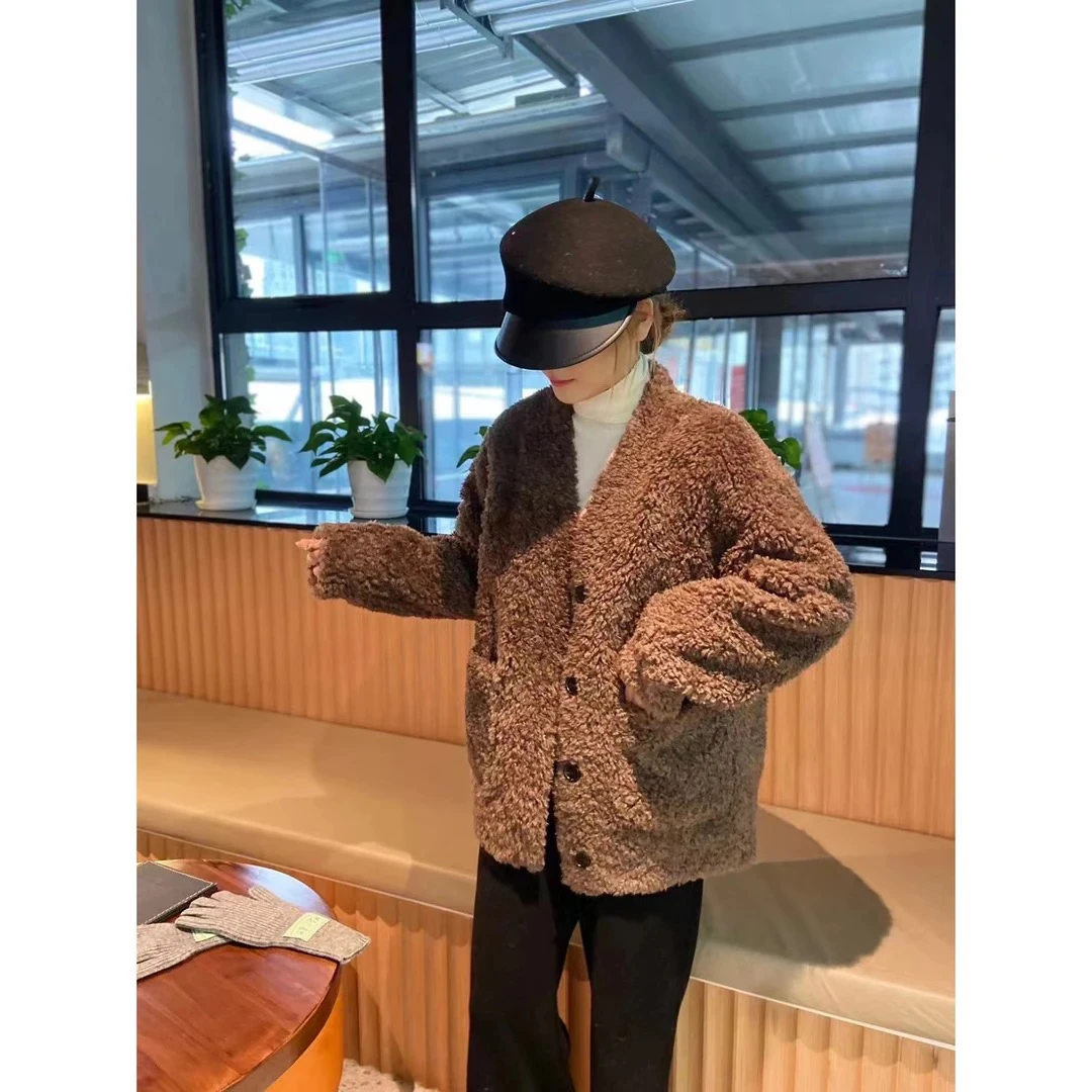 邹先森23122-29杭州品牌皮毛一体宽松韩版秋冬款休闲外套