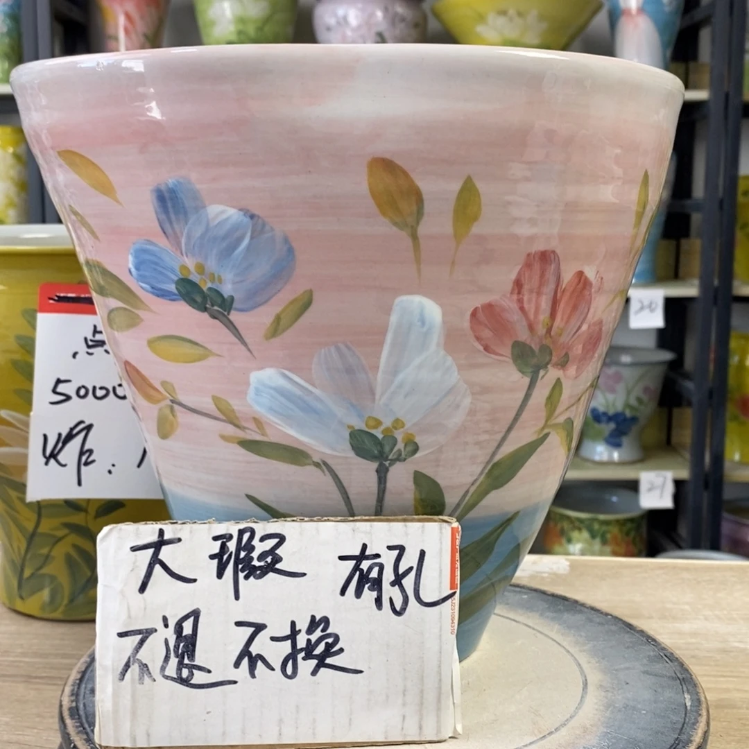 小***雨景德镇手工手绘陶瓷花盆