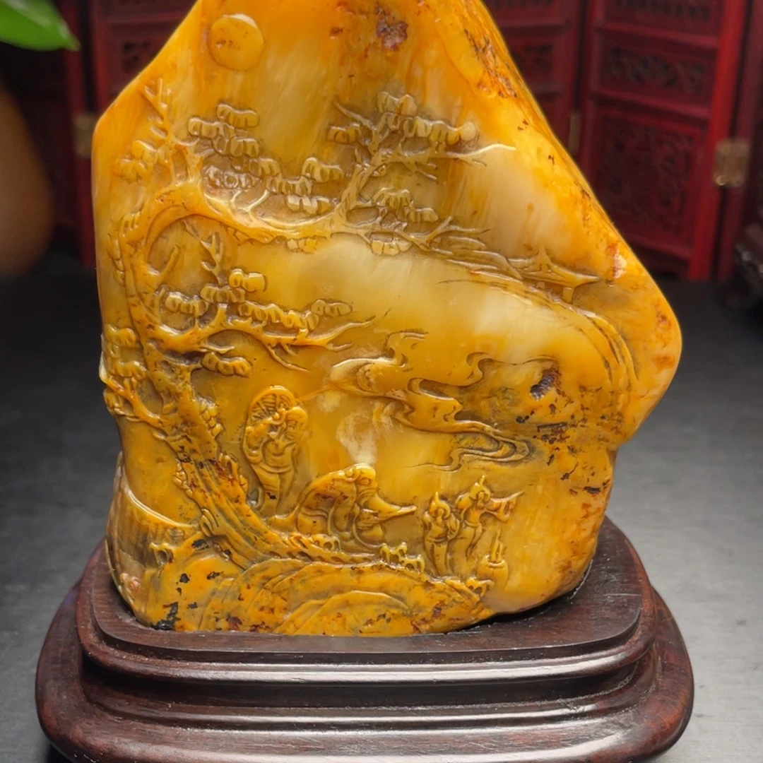 田黄石田黄石手把件摆件