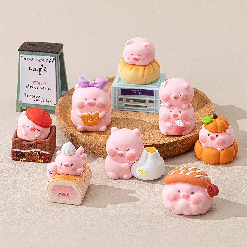 【九宫格】新品食玩甜品猪猪 萌粒diy饰品挂件公仔桌面摆件