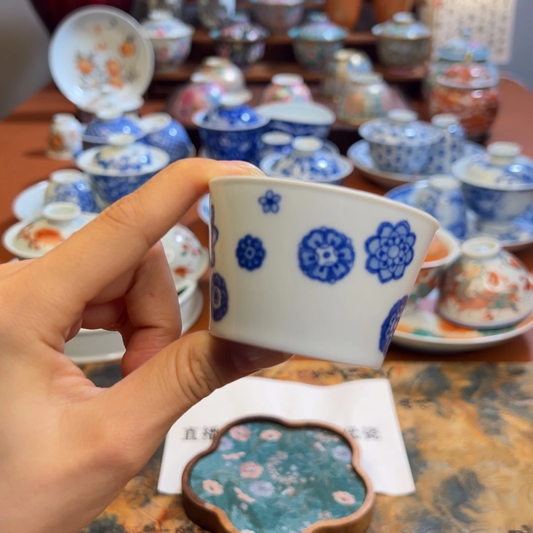知冬煮雪手工手绘-竹林草堂茶具单杯