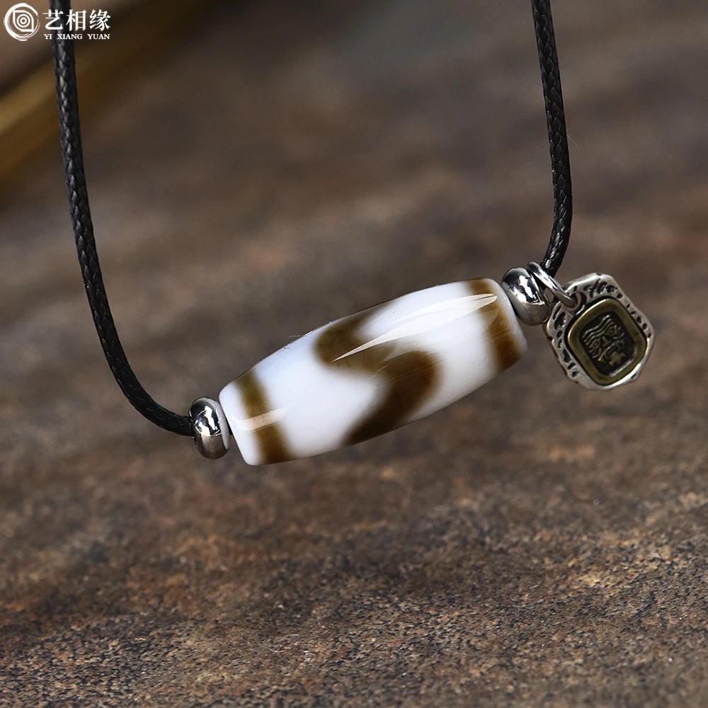 藏式项链男女饰品虎牙锁骨链简约设计吊坠玛瑙珠三眼二眼复古颈饰