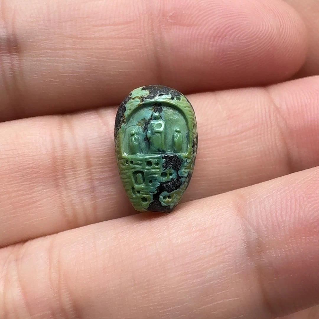 绿松石未镶嵌无相佛三通