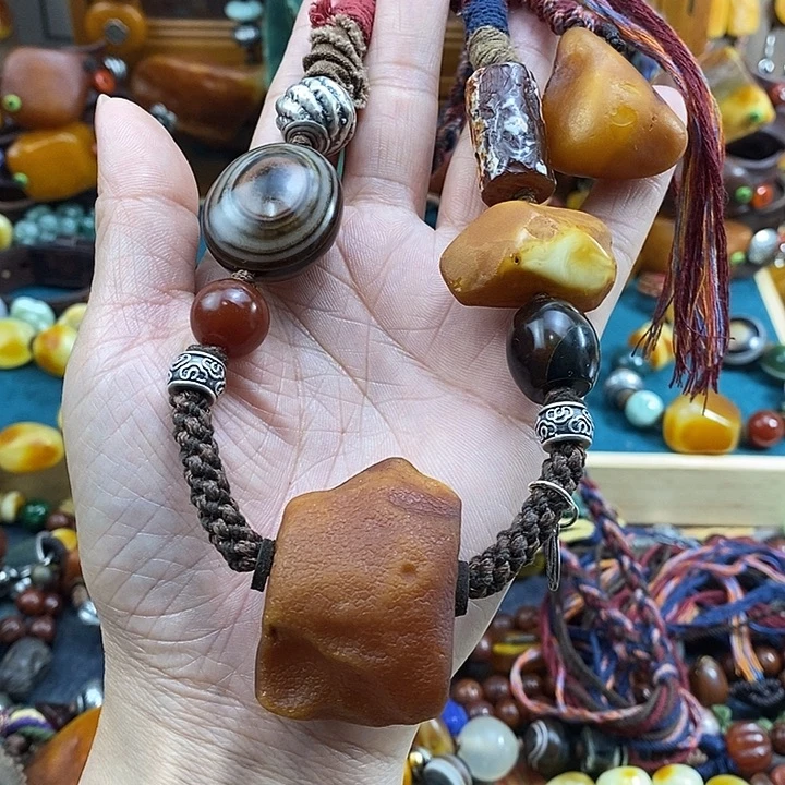 蜜蜡未镶嵌项链项链