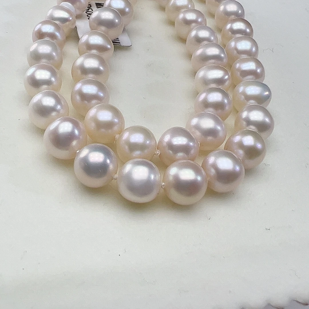 颈饰银S925镶嵌淡水珍珠➕9-10极光炫彩