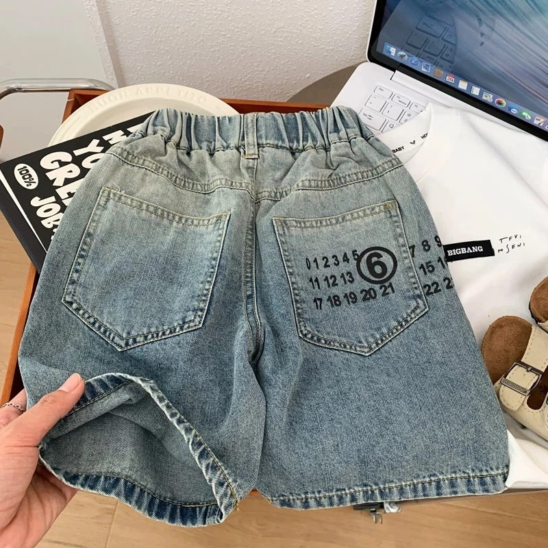 男童牛仔短裤夏季宽松薄款中大童五分裤潮酷裤子儿童牛仔裤韩版