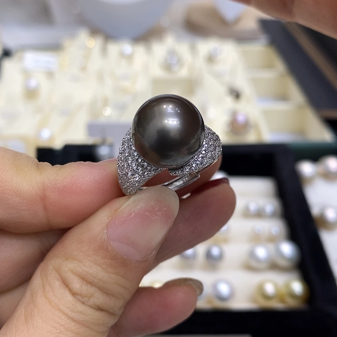海水珍珠戒指银S925镶嵌