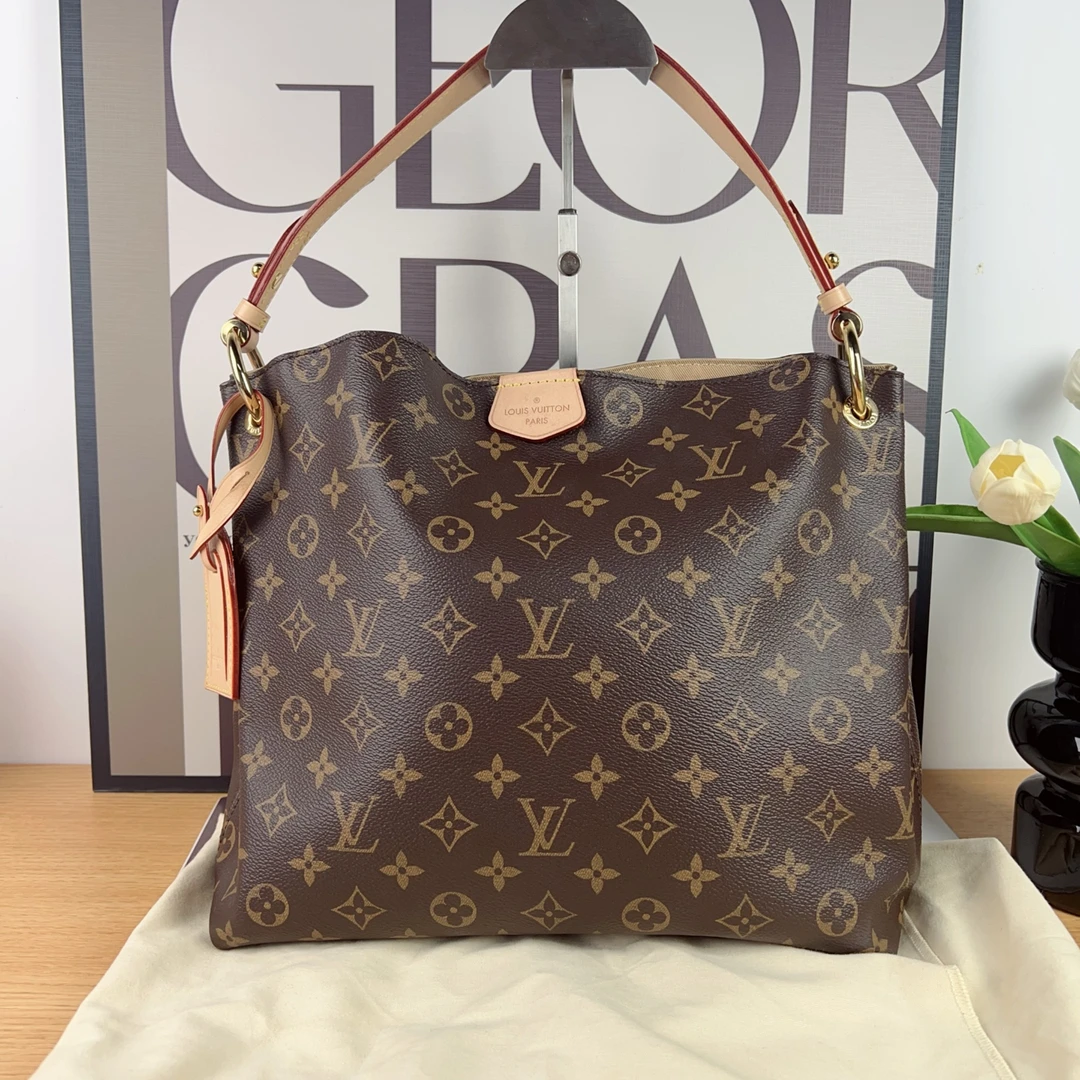 99新 LouisVuitton/路易威登 经典老花graceful小号 芯片款闲置新