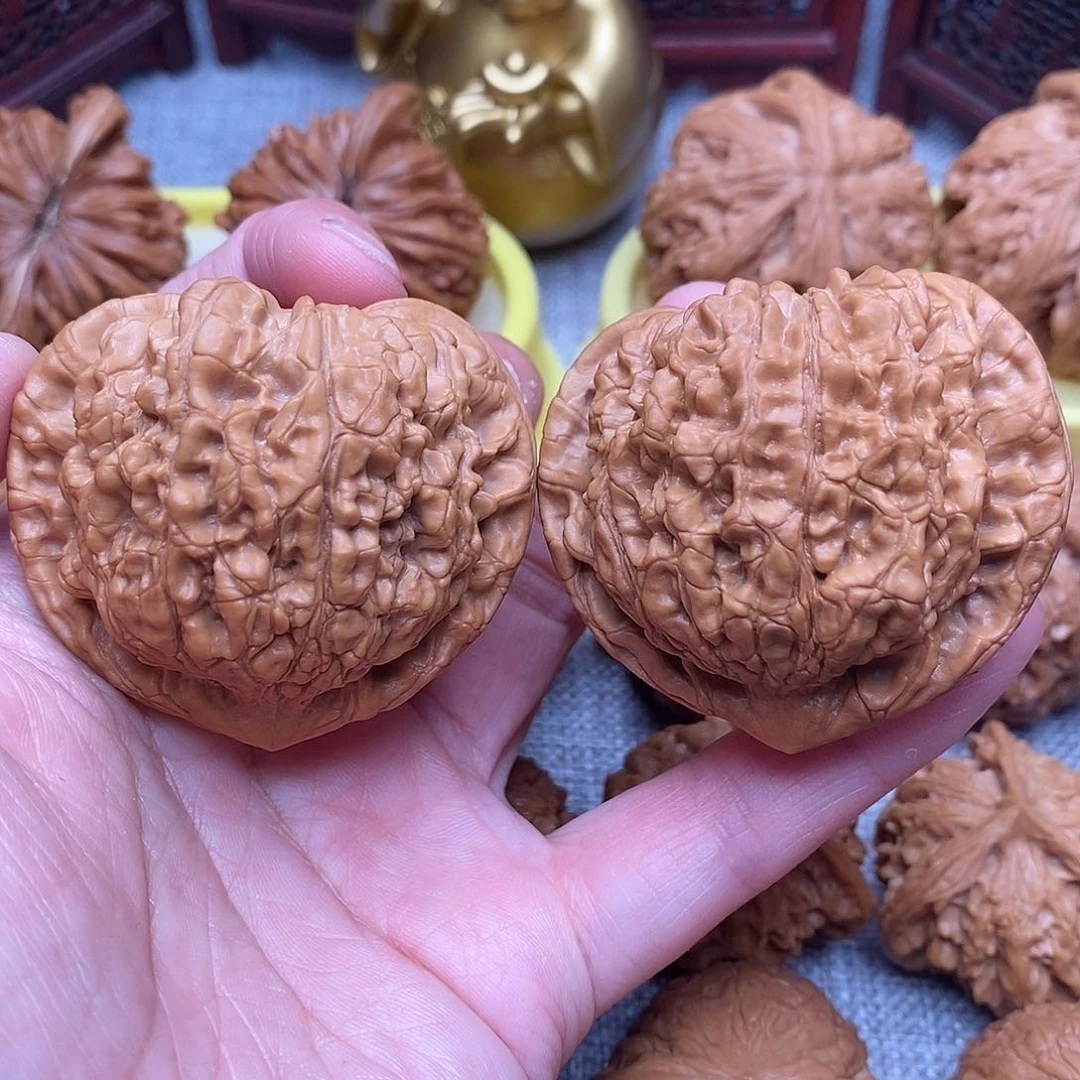 文玩核桃把件全品毕业桃心官帽51尺