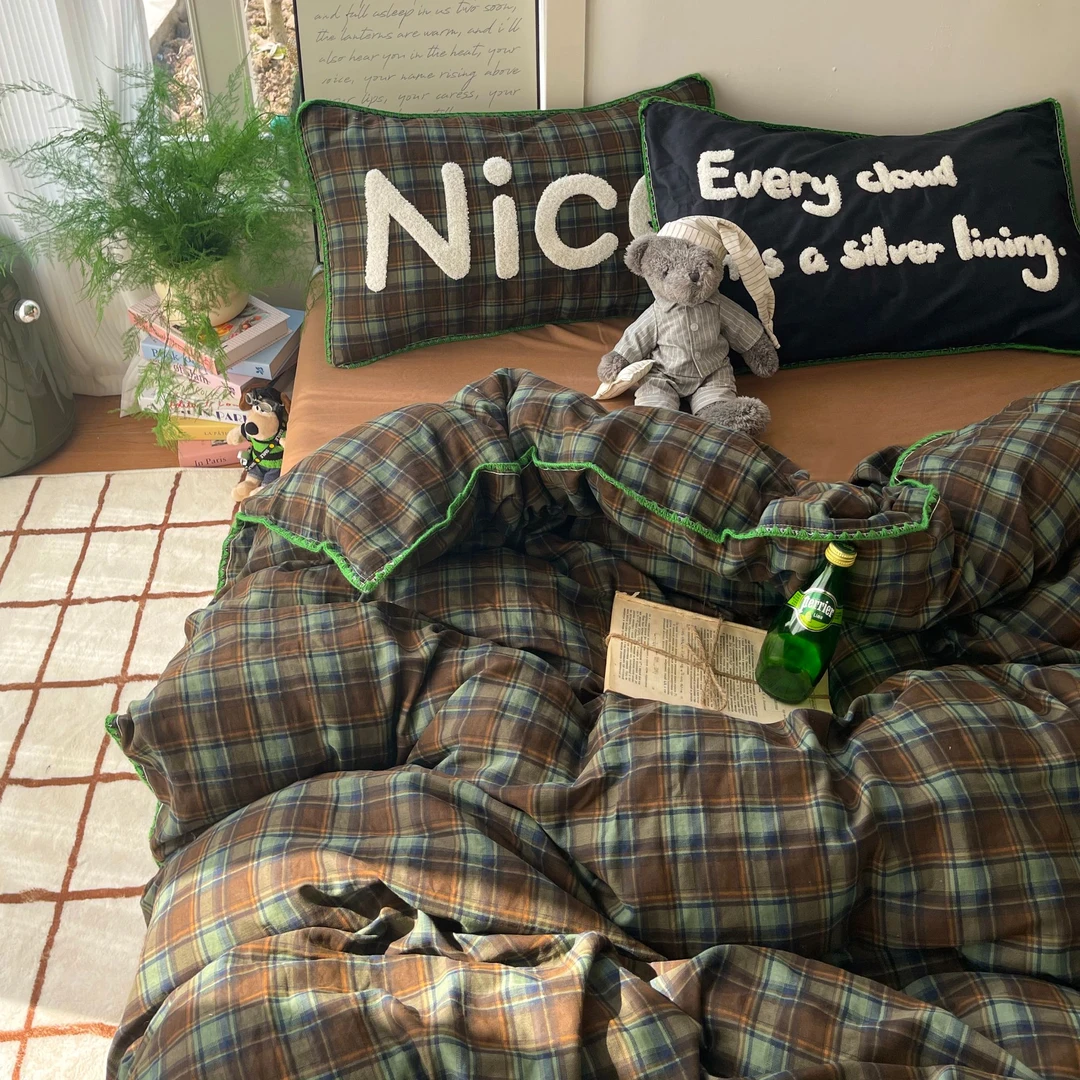 诺漾家纺-A类母婴级全棉双层纱数码毛巾绣贝壳边四件套宿舍三件套