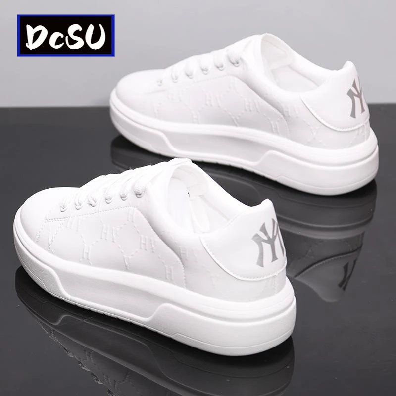 【香港DcSU&Shoes官方正品】2025年真皮小白鞋男鞋春夏新款厚底休闲