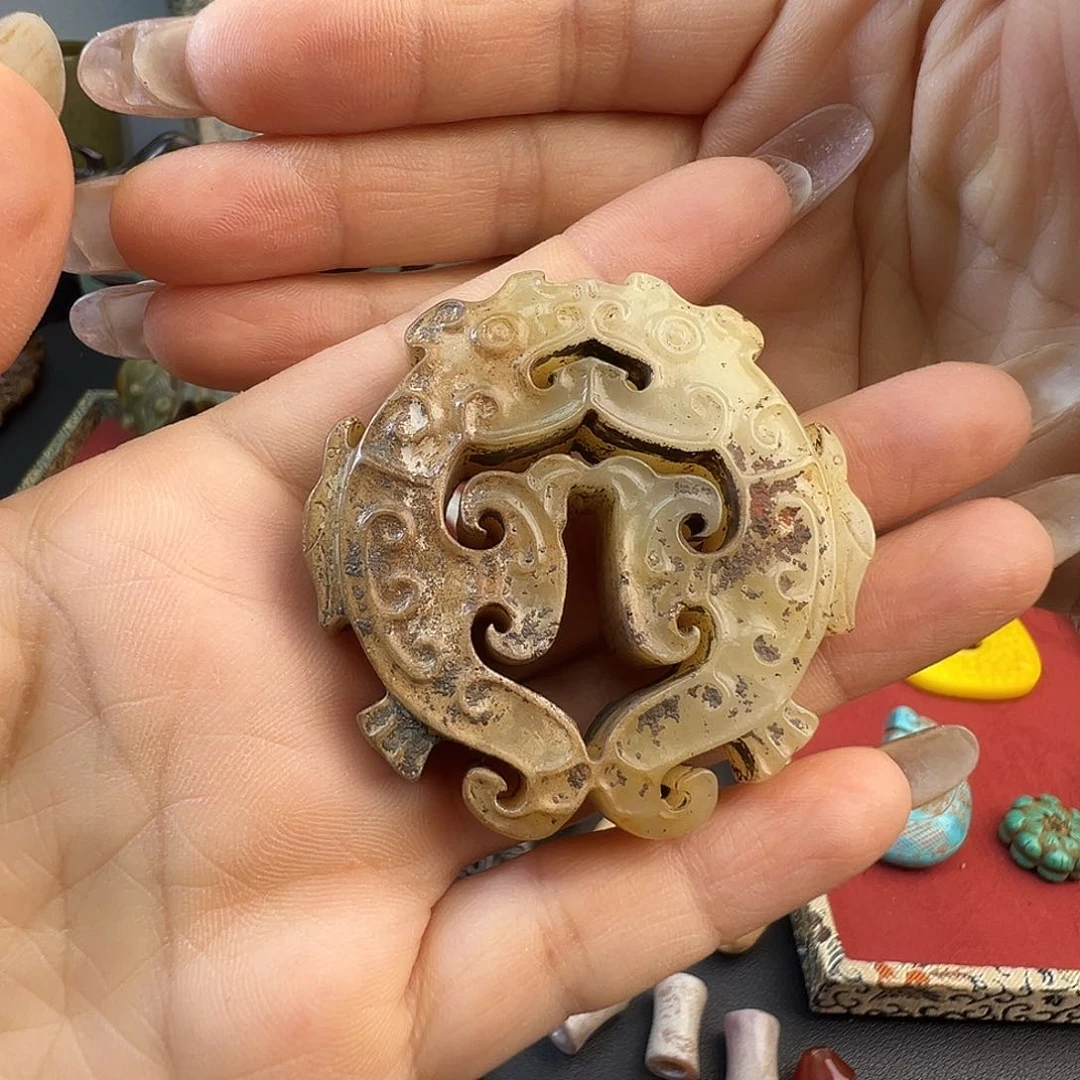 和田玉未镶嵌挂件清**然