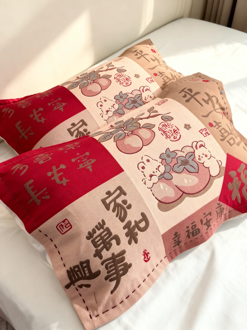 【柿柿如意直播】48*74cm高档棉舒适亲肤透气枕套一对装四季可用