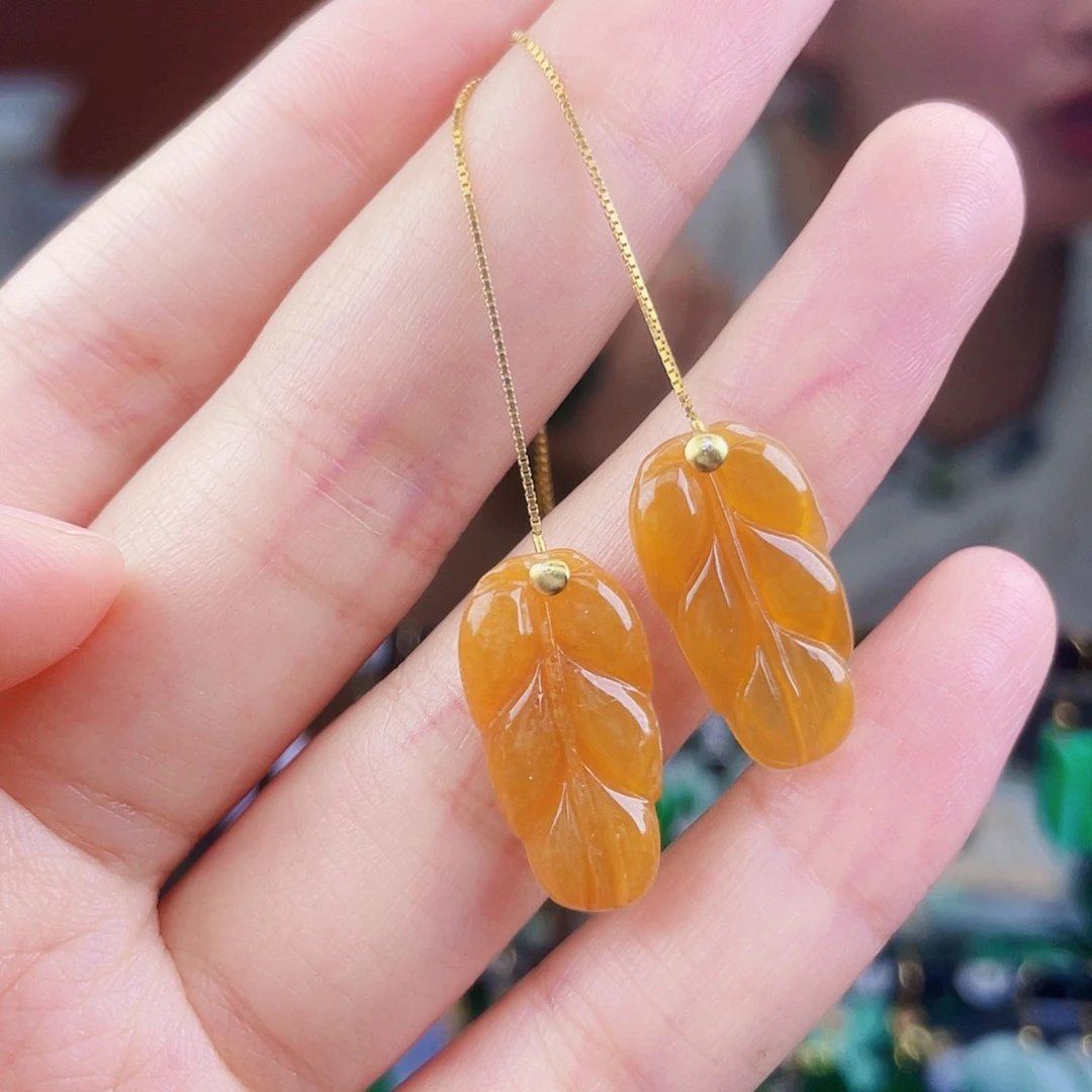 翡翠银S925镶嵌耳饰饰品