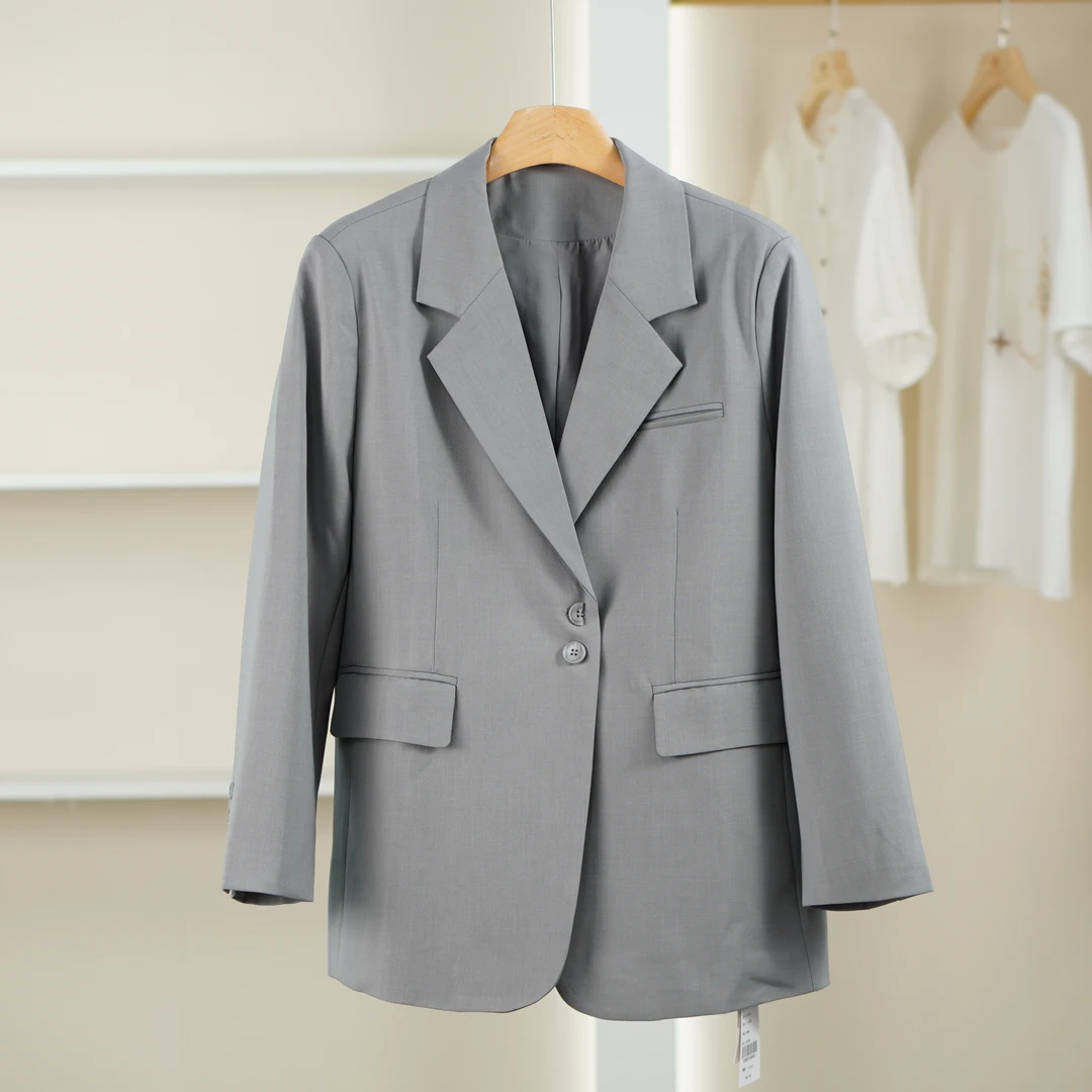 麦迪尚品【夕Y】50909316 春秋通勤简约宽松西服外套品牌女装