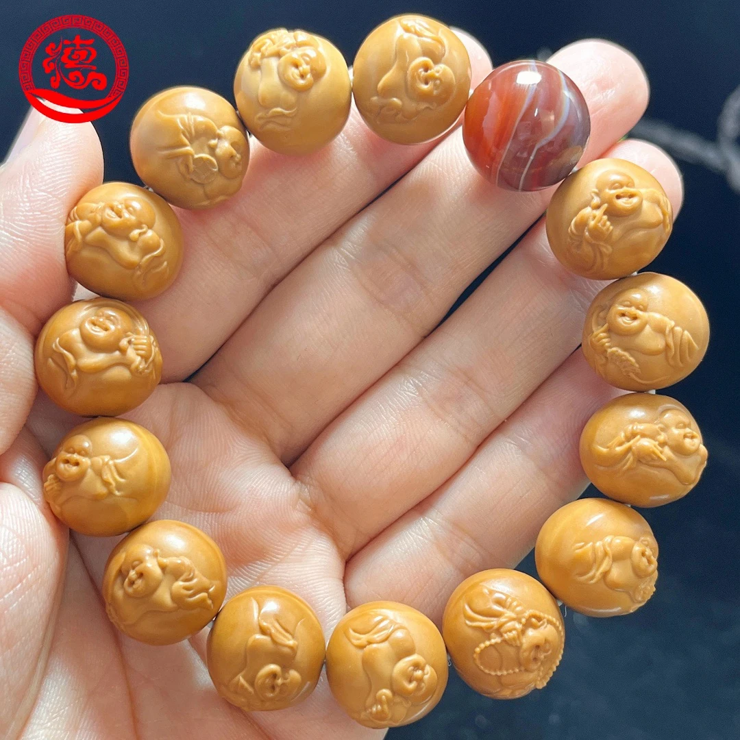 猴头核桃 1.5浮雕大肚弥勒 文玩手串