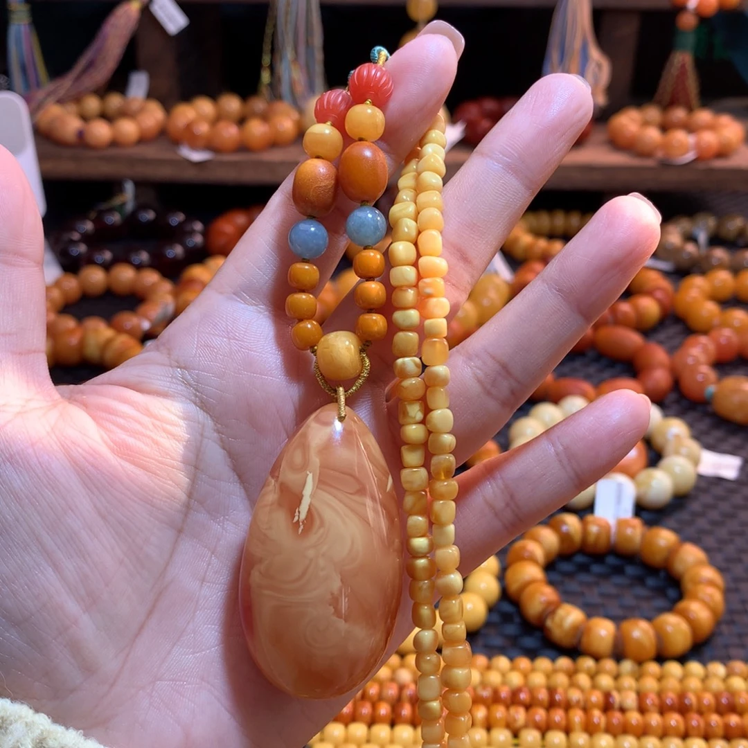 蜜蜡未镶嵌吊坠(赠链)蜜蜡吊坠