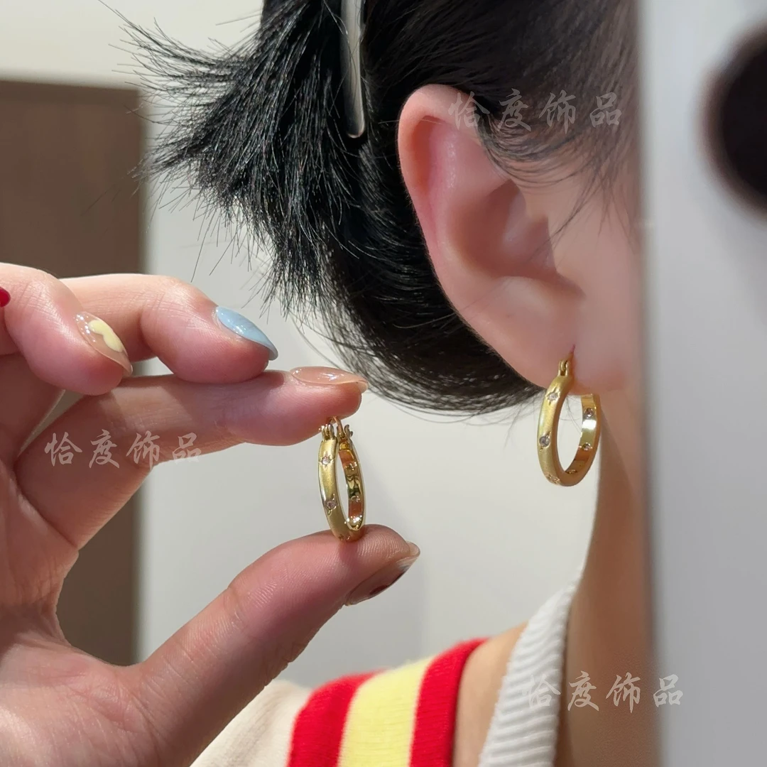 【恰度】法式金色图案纹理耳扣气质百搭