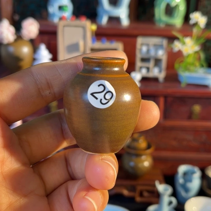 摆件微陶老王迷你花瓶