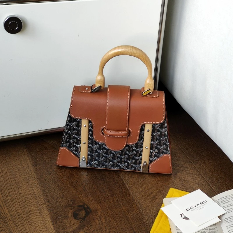 95新 Goyard Azul-焦糖色硬版西贡小号手提包/50854