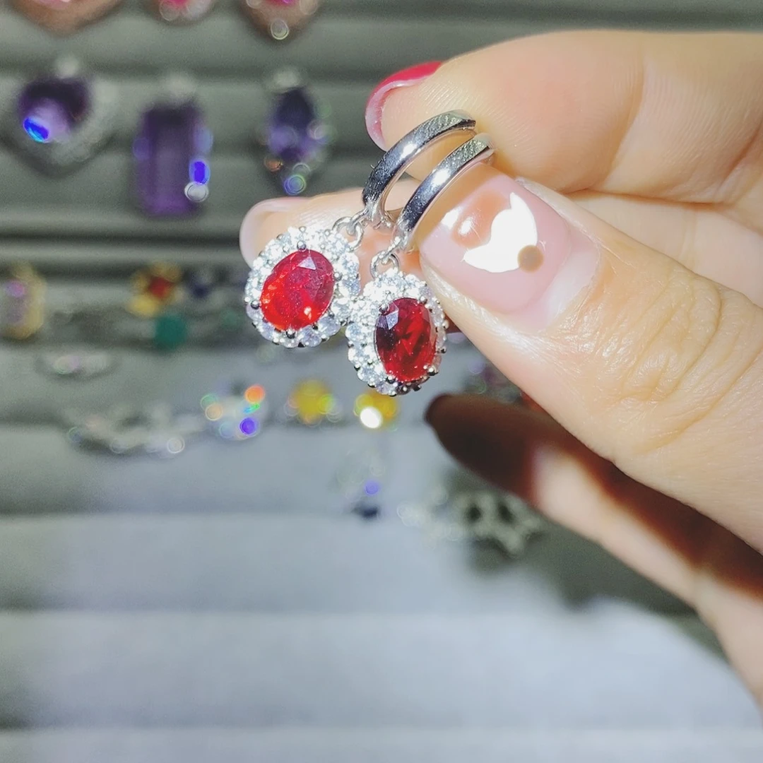 【闪购商品】托帕石耳饰银S925镶嵌