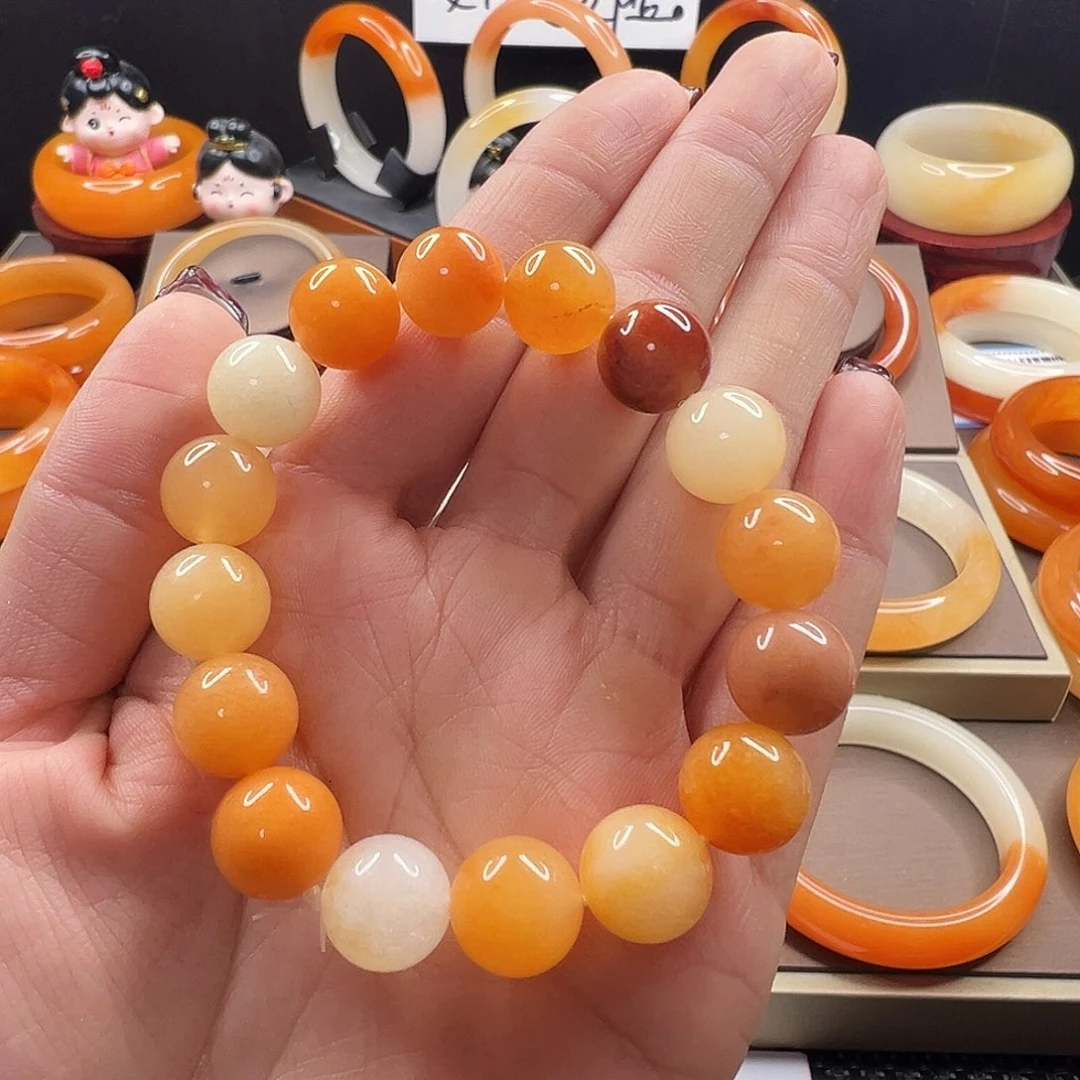 石英质玉（黄龙玉）未镶嵌手链