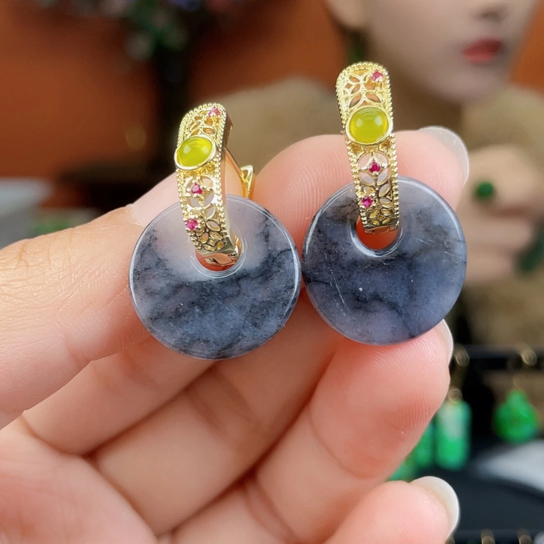 翡翠未镶嵌耳饰饰品