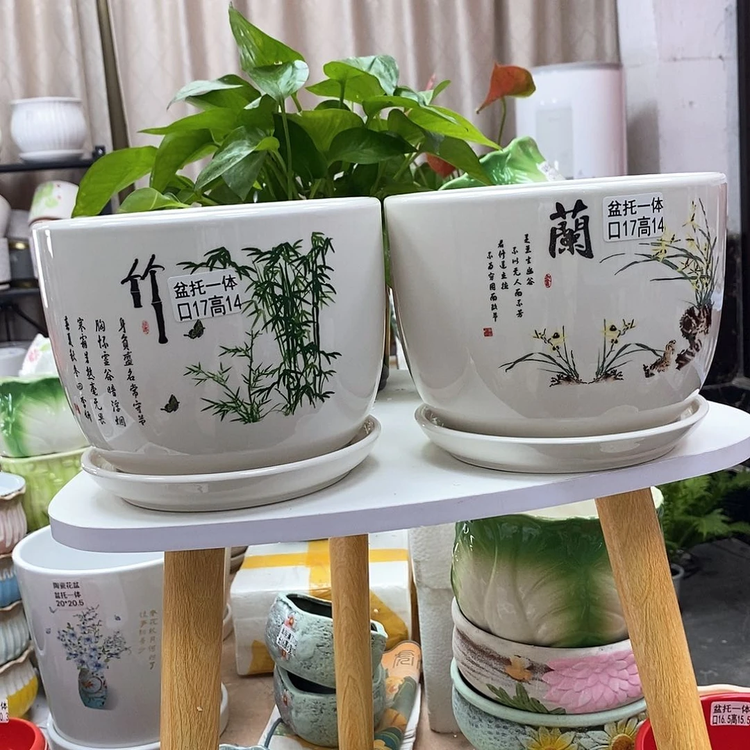 陶瓷@陶瓷花盆@@竹兰大号