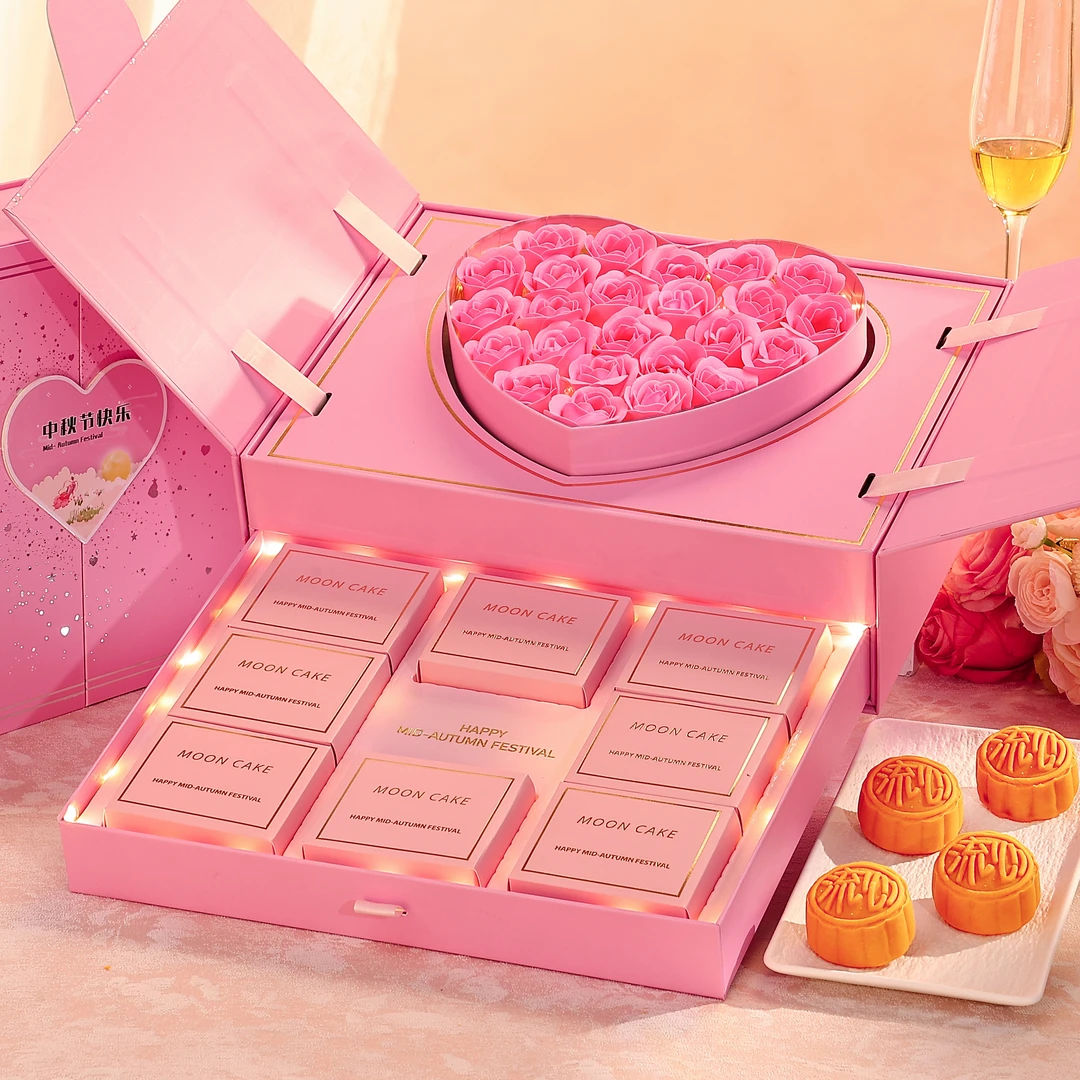 中秋节月饼礼盒装仪式感送女朋友公司团购礼物奶黄味流心月饼礼品