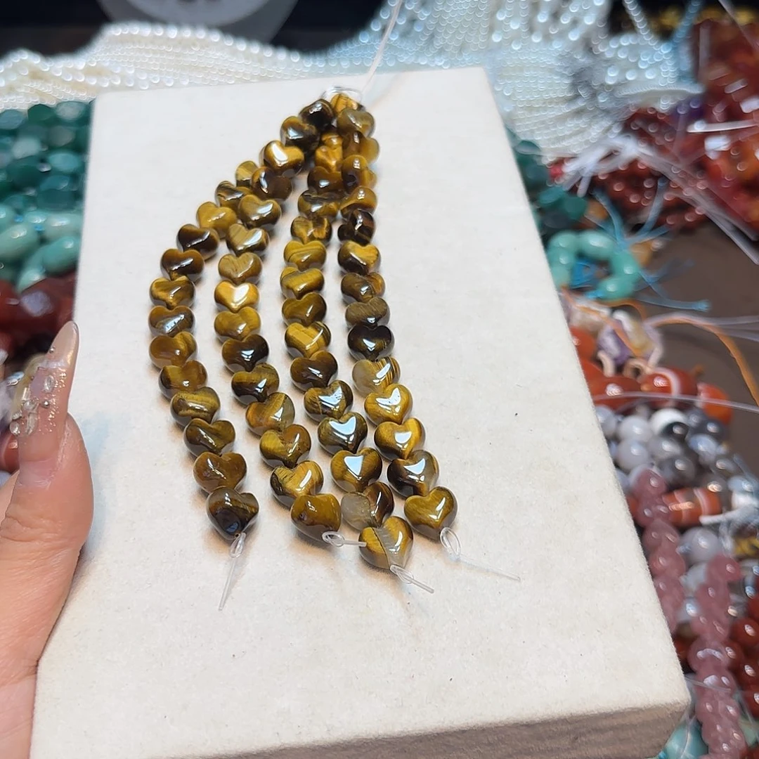 玛瑙/玉髓合金珠宝半成品12mm虎眼屁桃爱心