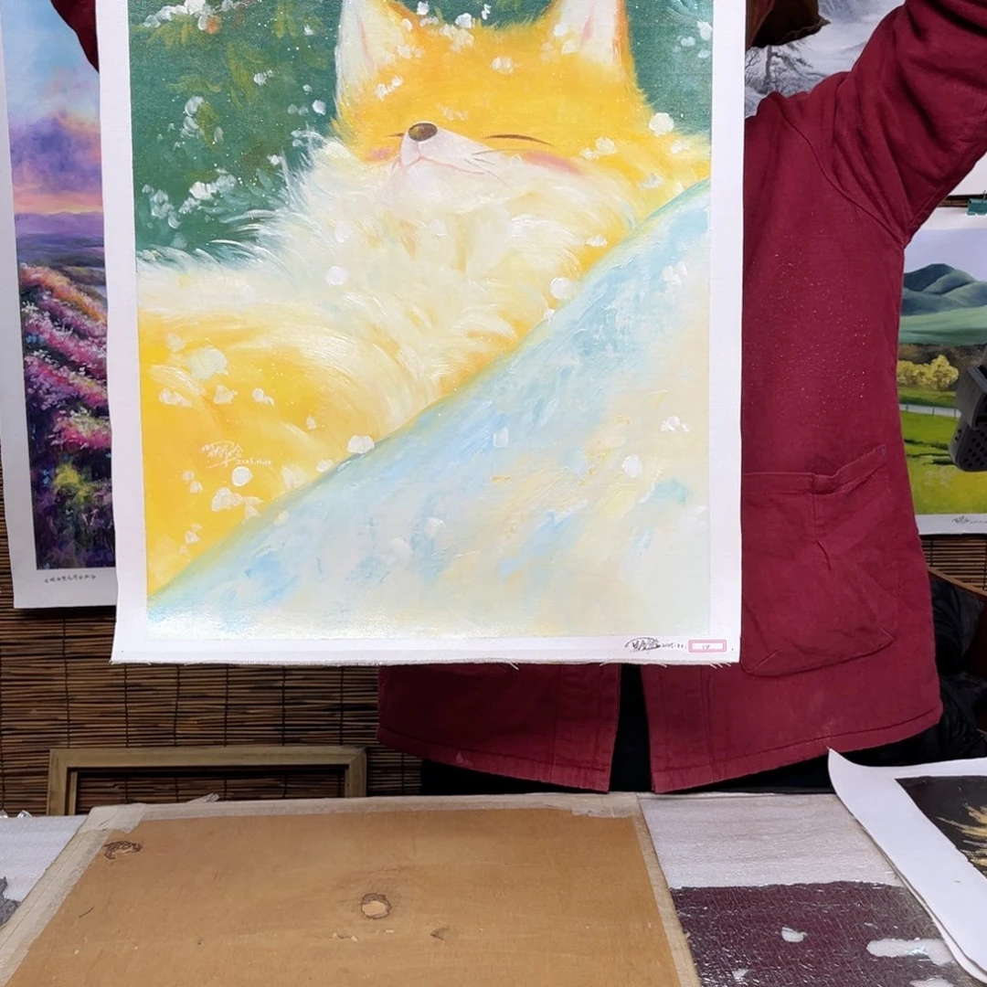 油画行路人小院绘画作品竞拍