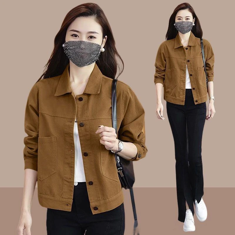 春秋复古牛仔外套女新款2025小个子百搭短款夹克潮牌宽松洋气上衣