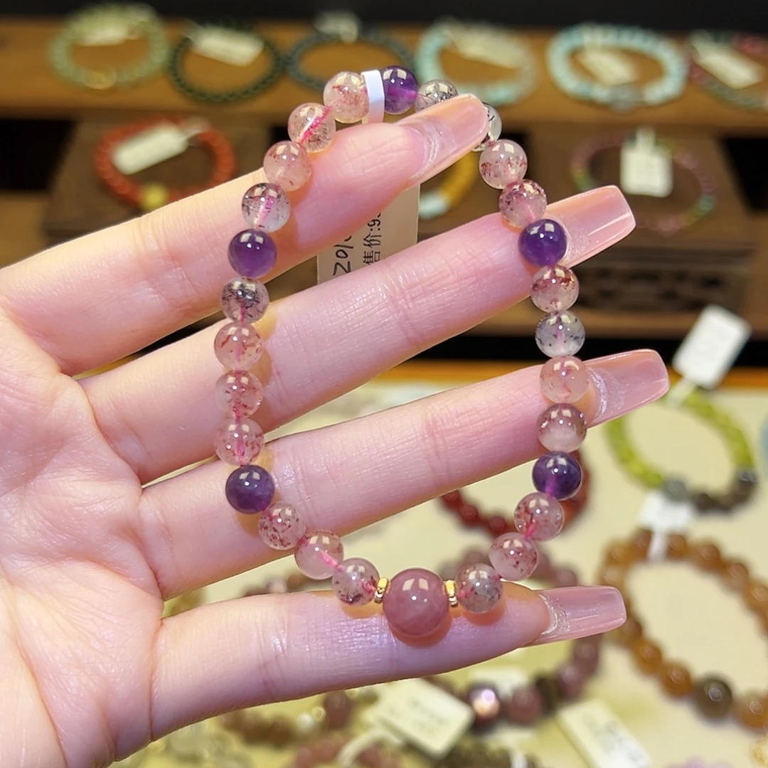 手串银S925镀金镶嵌水晶超七2018