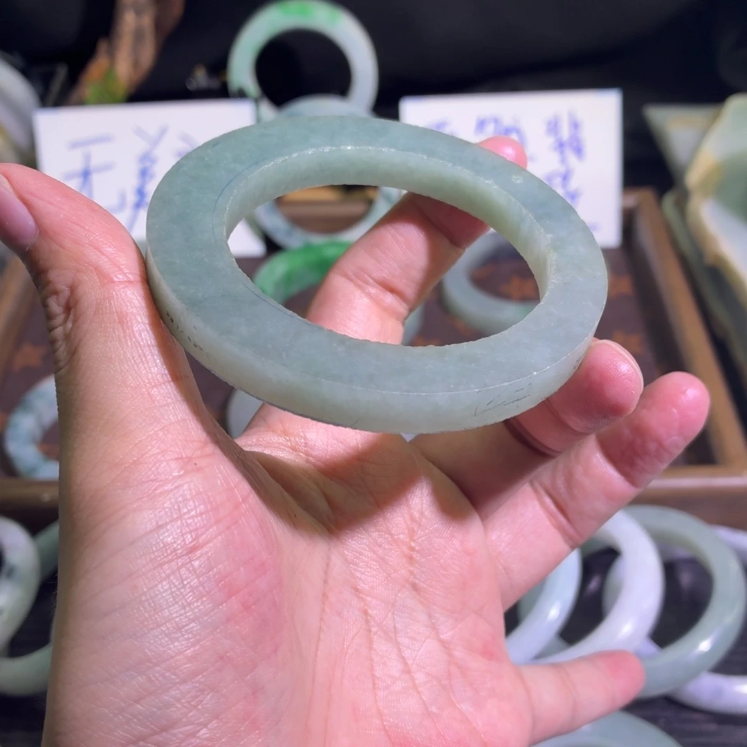 定制翡翠未镶嵌天然纹理随机，追求完美者慎拍