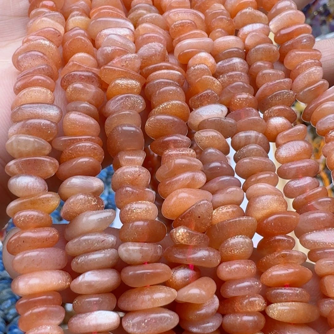 玛瑙/玉髓合金珠宝半成品8太阳石随型隔片一条