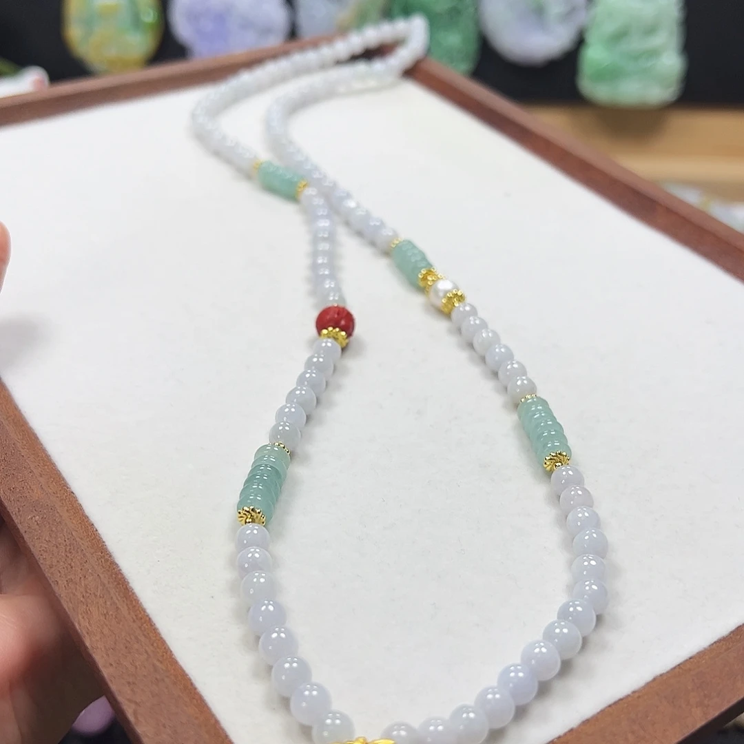 翡翠未镶嵌颈饰项链