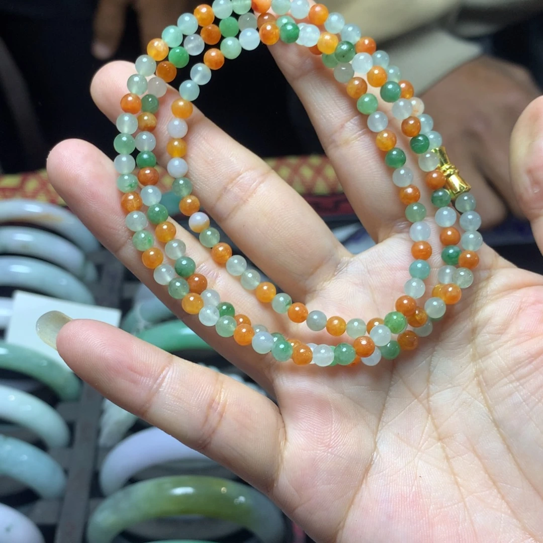 定制翡翠未镶嵌珠链卡4