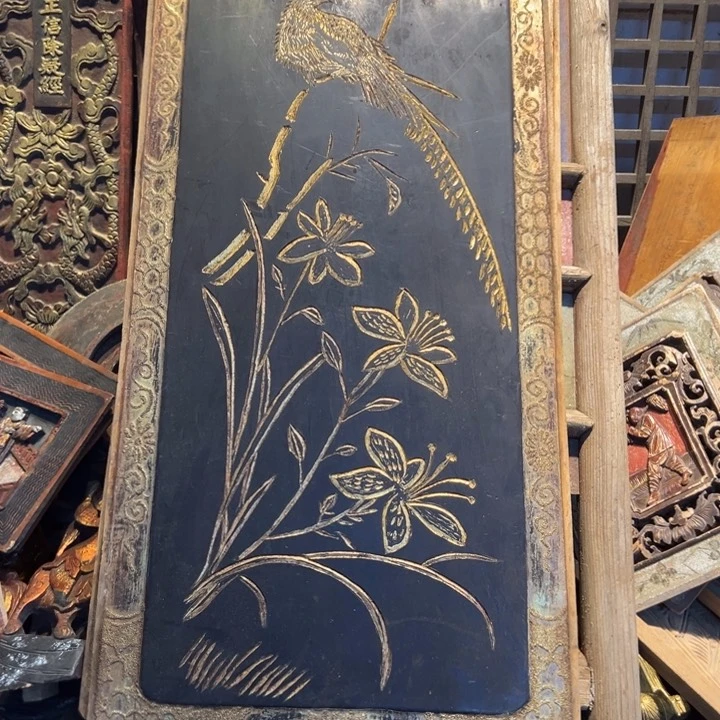 香榧木P**s老木雕花板艺术