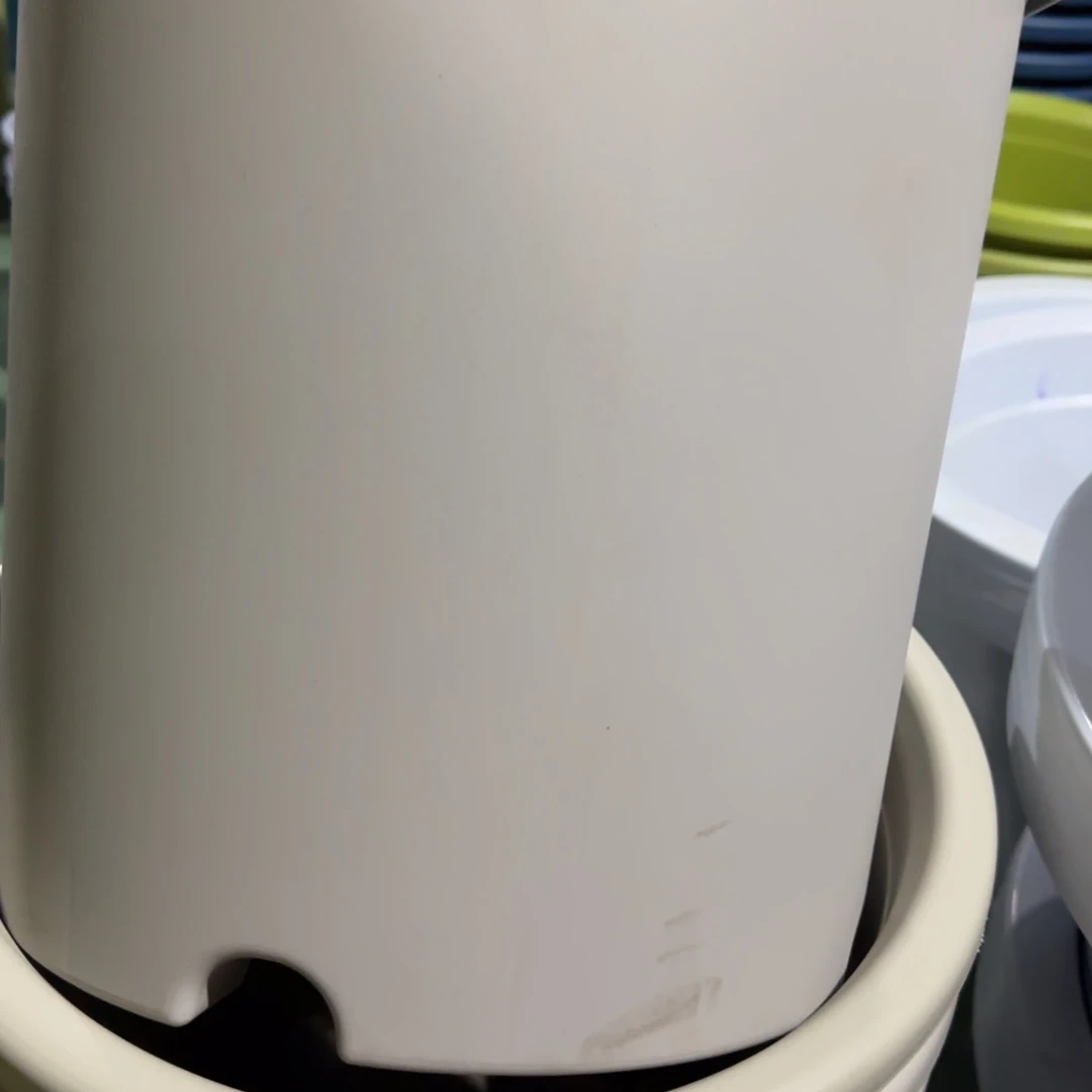 树脂四季盆8#无拖灰白微瑕3