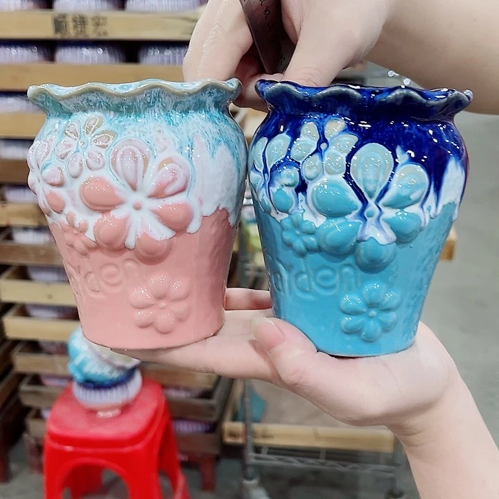 有孔，凑10元包邮陶瓷花盆发货！