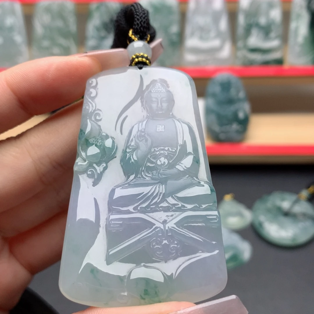 洁***翡翠未镶嵌颈饰阿弥陀佛