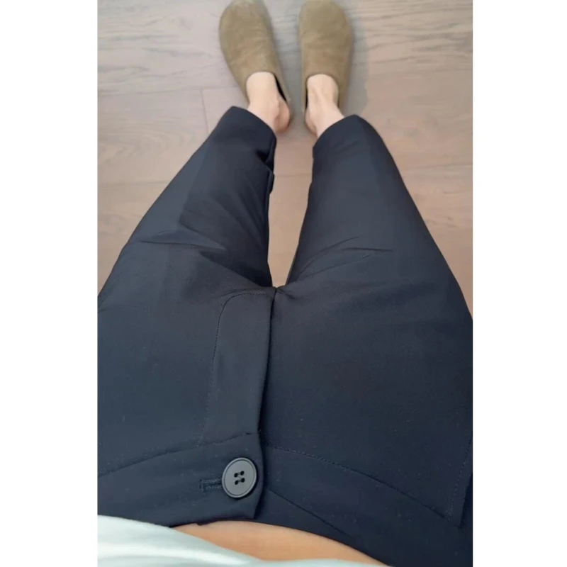 2025夏季新款大码直筒西装裤女小个子高腰显瘦减龄百搭时尚休闲裤